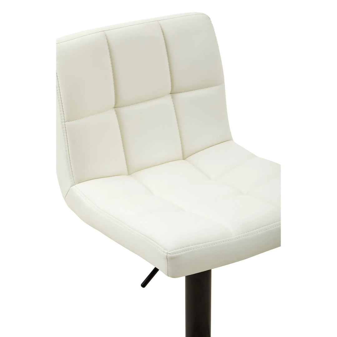 Bayona White Faux Leather Adjustable Bar Chair with Footrest Studio 55