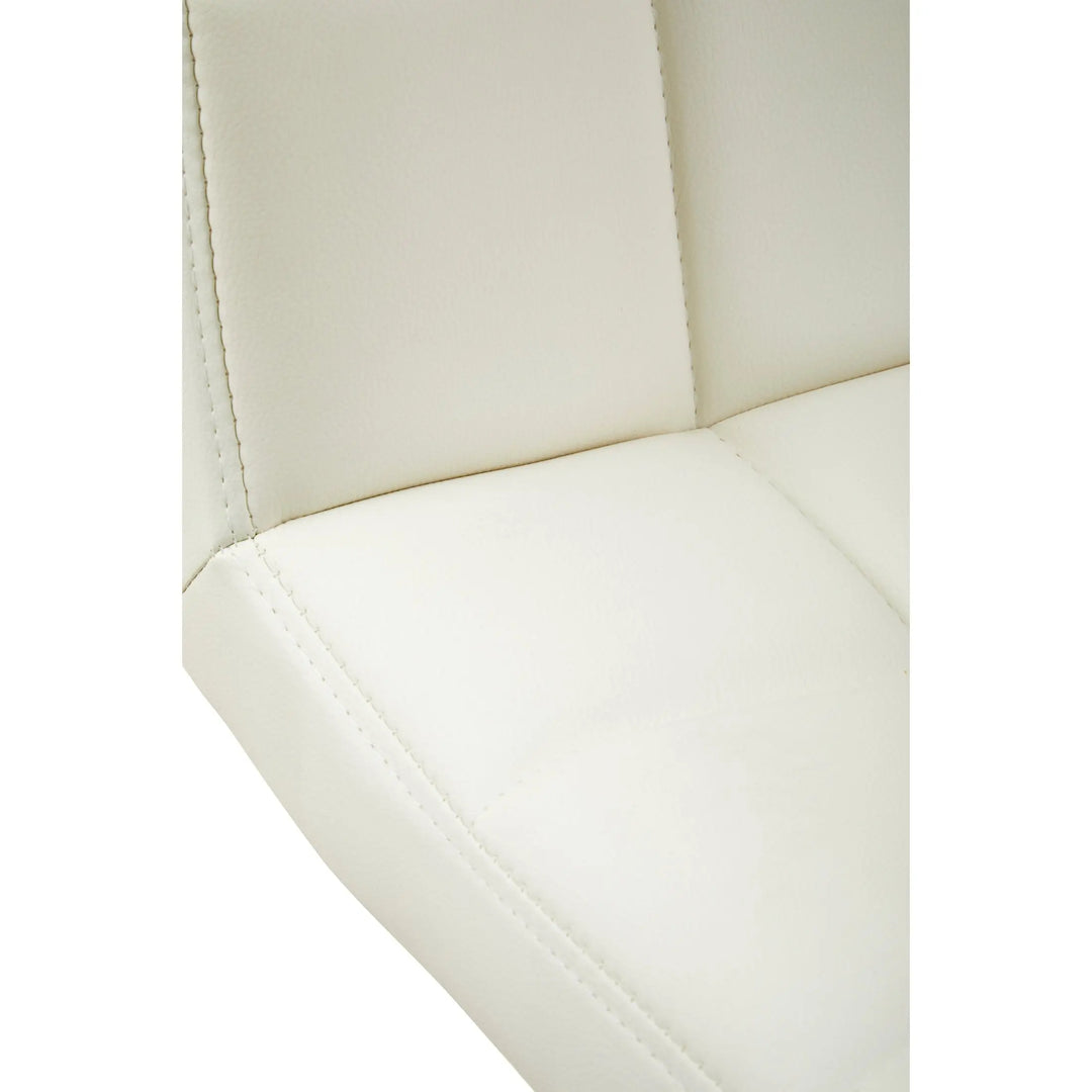 Bayona White Faux Leather Adjustable Bar Chair with Footrest Studio 55