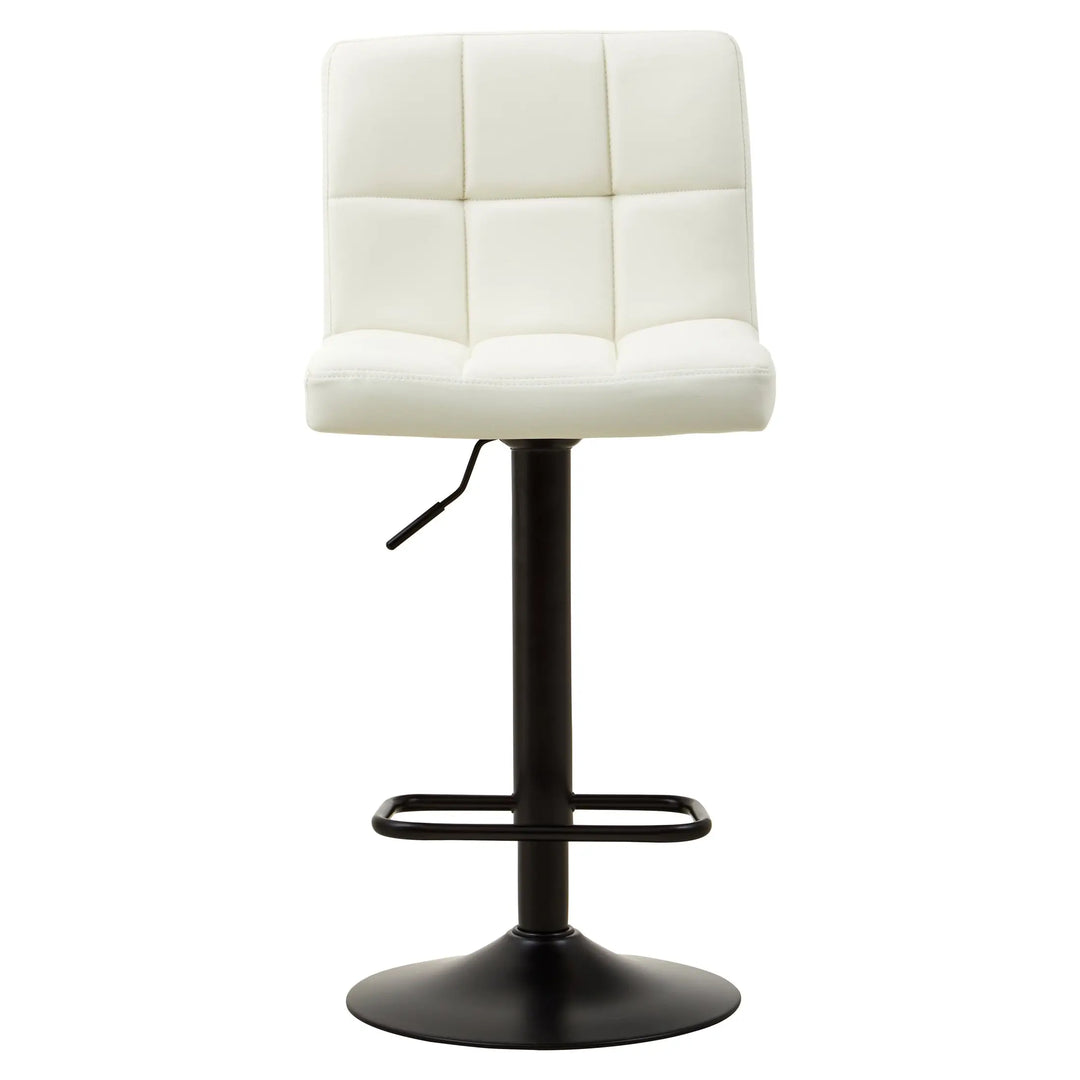 Bayona White Faux Leather Adjustable Bar Chair with Footrest Studio 55