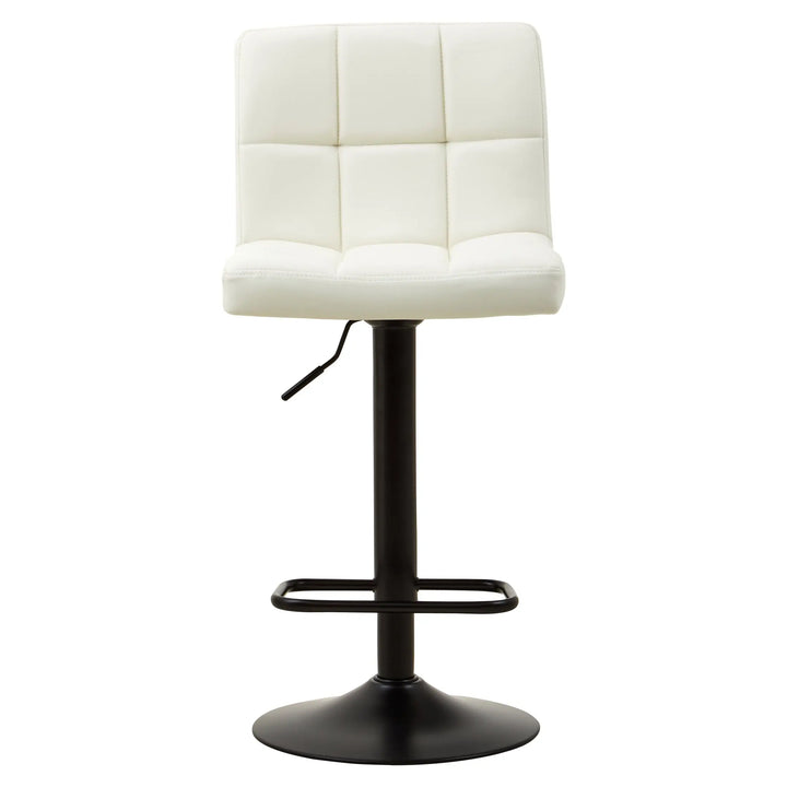 Bayona White Faux Leather Adjustable Bar Chair with Footrest Studio 55