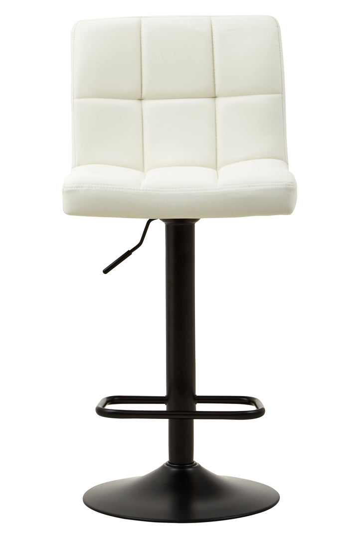 Bayona White Faux Leather Adjustable Bar Chair with Footrest Studio 55