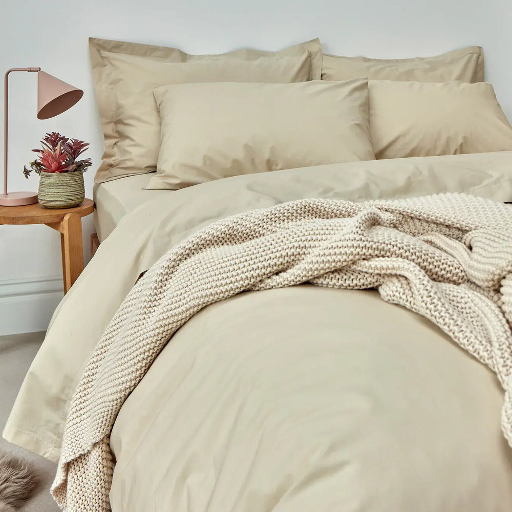 Christy 200 Thread Count Organic Super King Flat Sheet Hazelnut CHRISTY LUX-HOM