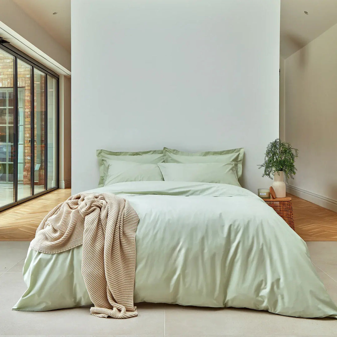 Christy 200 Thread Count Organic Double Duvet Set Sage CHRISTY LUX-HOM