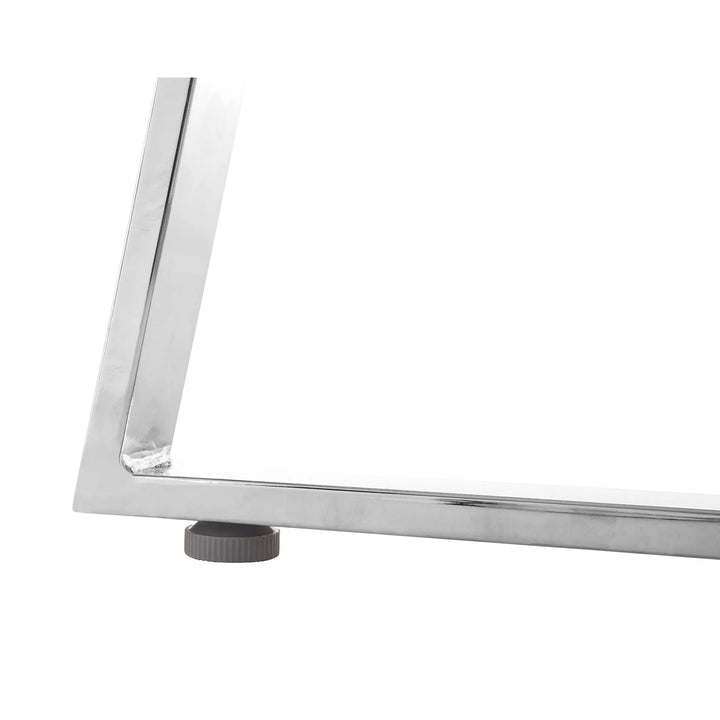 Metropole Square Glass Dining Table with Silver Lattice Base Studio 55