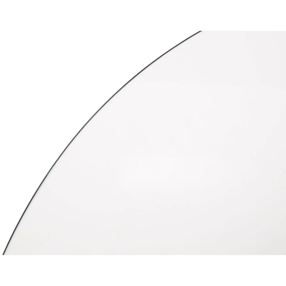 Metropole Round Glass Dining Table with Silver Lattice Base Studio 55