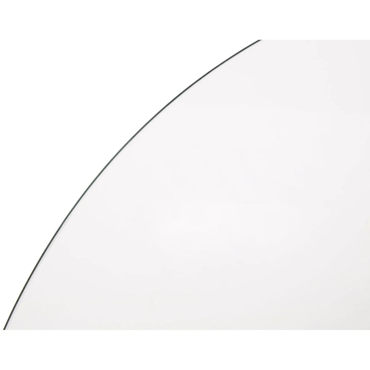 Metropole Round Glass Dining Table with Silver Lattice Base Studio 55