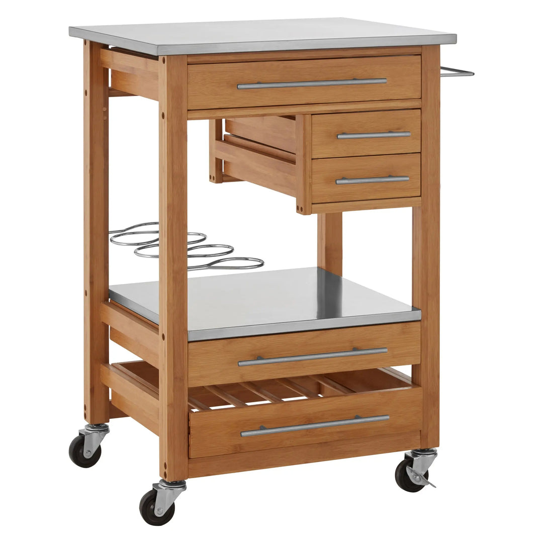 Harwell Bamboo Four Drawer Kitchen Trolley Studio 55