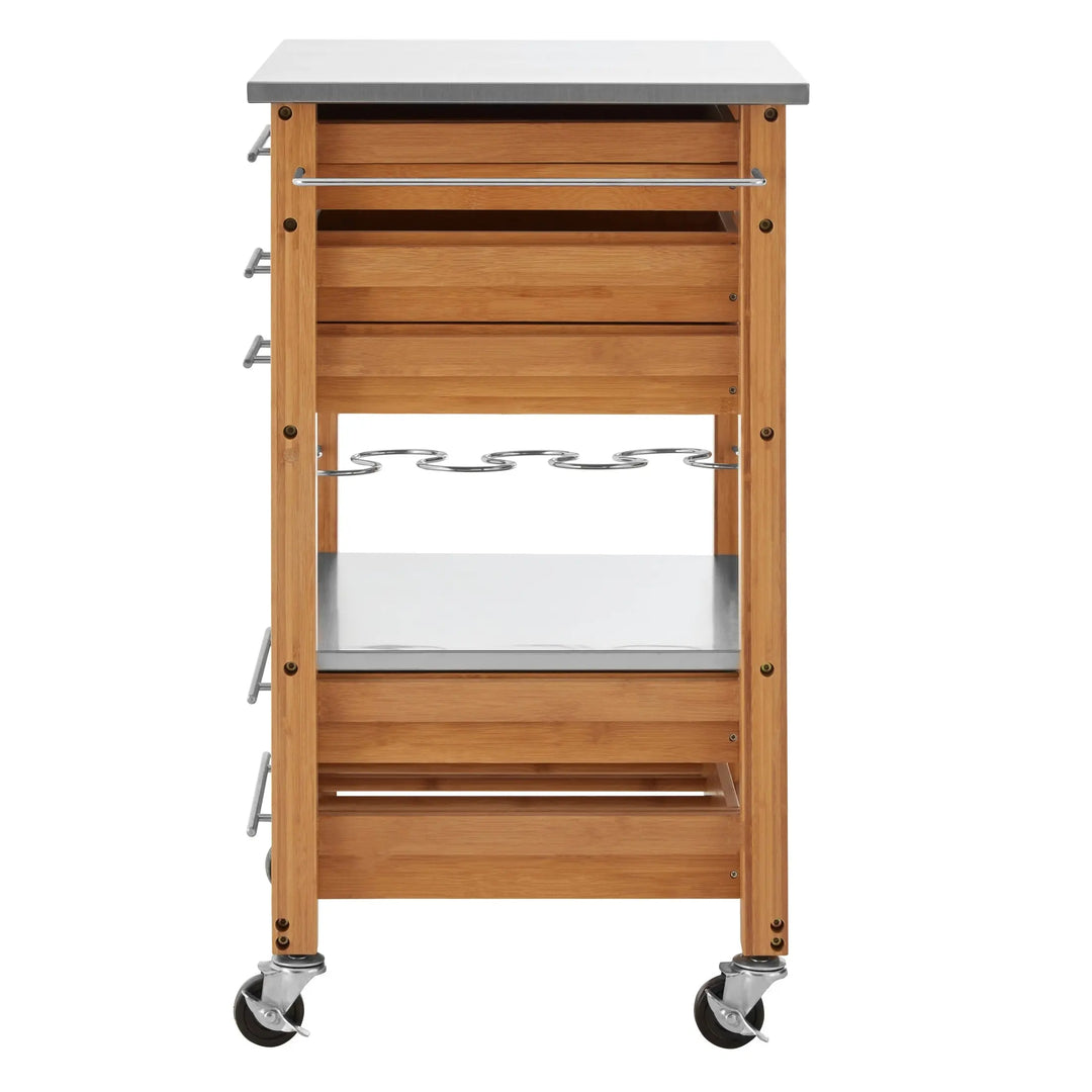 Harwell Bamboo Four Drawer Kitchen Trolley Studio 55