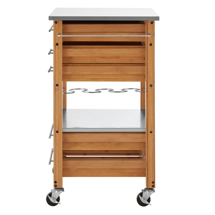 Harwell Bamboo Four Drawer Kitchen Trolley Studio 55