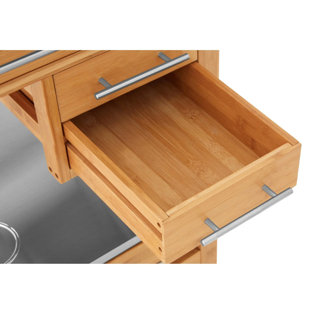 Harwell Bamboo Four Drawer Kitchen Trolley Studio 55