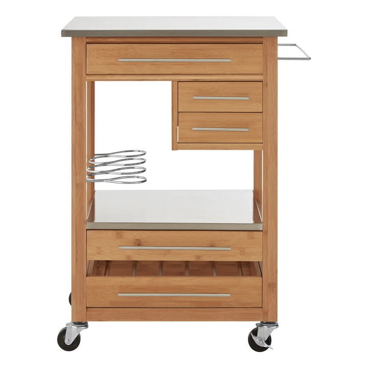 Harwell Bamboo Four Drawer Kitchen Trolley Studio 55