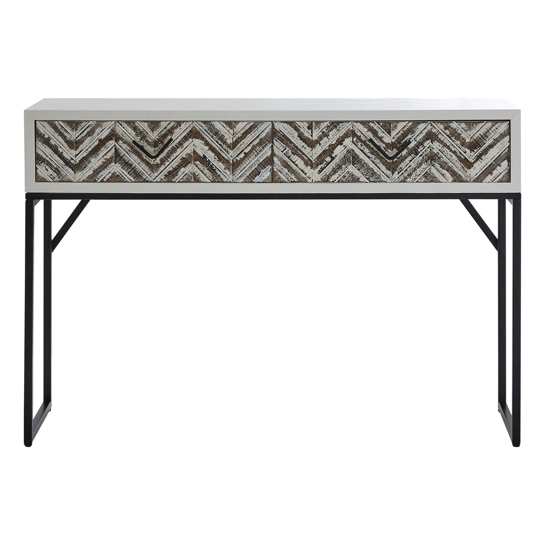 Lazano Wooden Console Table with 2 Drawers – Geometric Studio 55