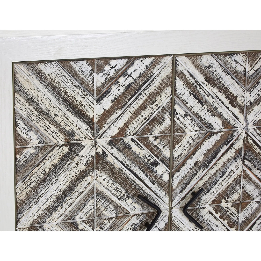 Lazano Wooden 2 Door Cabinet with Geometric Doors Studio 55