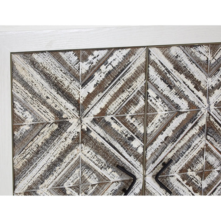 Lazano Wooden 2 Door Cabinet with Geometric Doors Studio 55