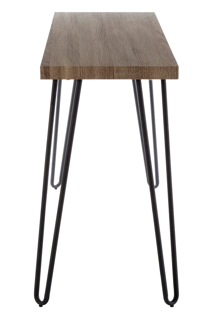 Borrenza Veneer Top Console Table With Hairpin Metal Legs Studio 55