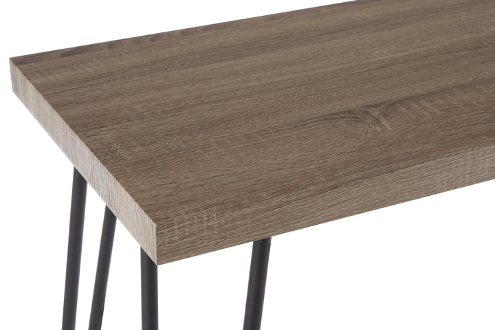 Borrenza Veneer Top Console Table With Hairpin Metal Legs Studio 55
