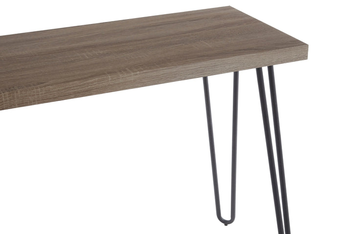 Borrenza Veneer Top Console Table With Hairpin Metal Legs Studio 55