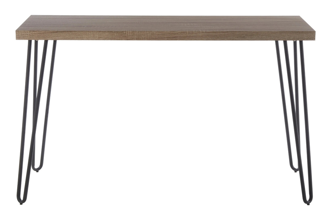 Borrenza Veneer Top Console Table With Hairpin Metal Legs Studio 55