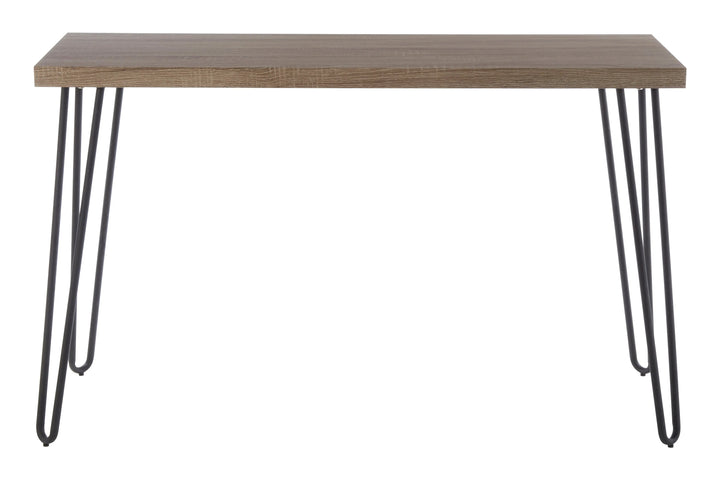 Borrenza Veneer Top Console Table With Hairpin Metal Legs Studio 55