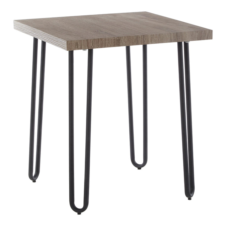 Borrenza Wooden Top Side Table With Hairpin Metal Legs Studio 55