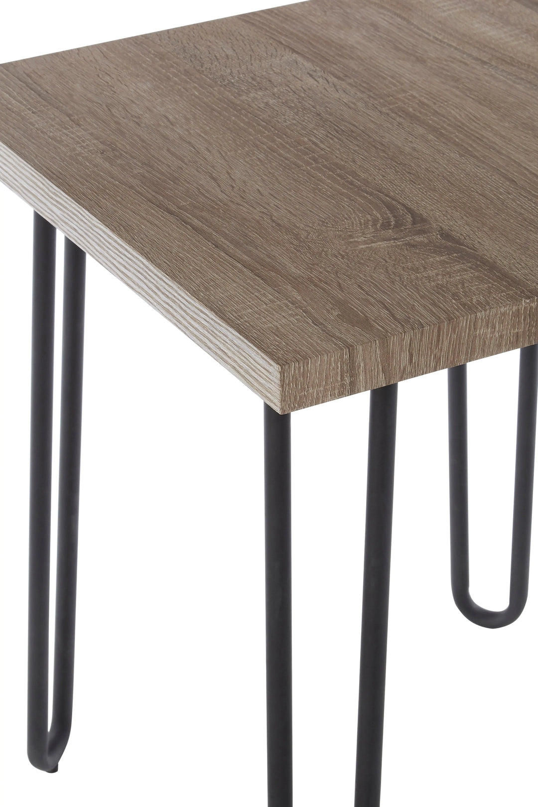 Borrenza Wooden Top Side Table With Hairpin Metal Legs Studio 55