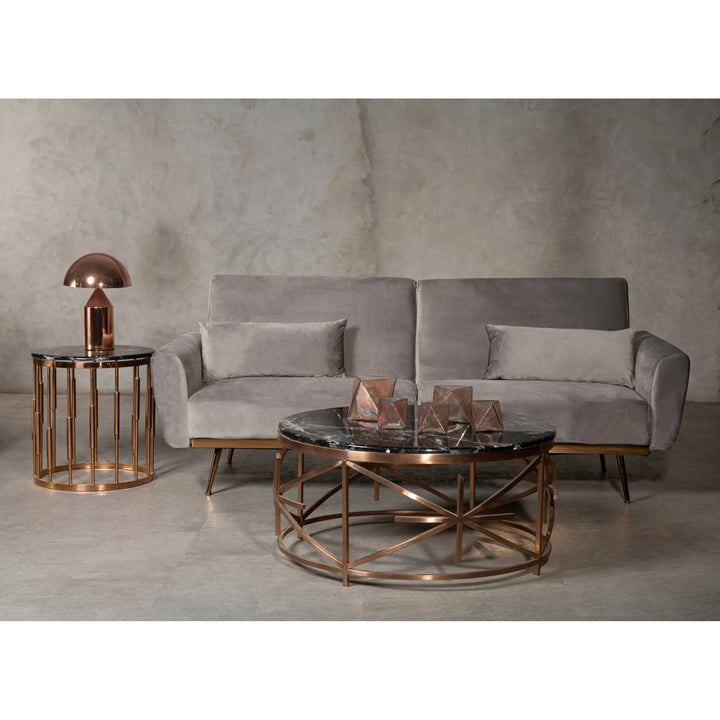 Halton Grey Velvet Sofa Bed Studio 55