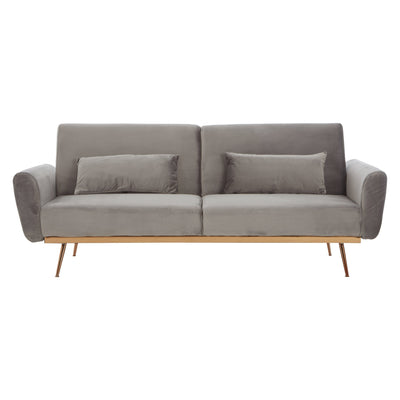 Halton Grey Velvet Sofa Bed Studio 55