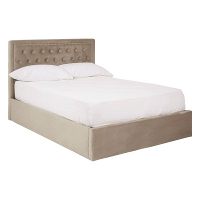 Hanaya Mink Velvet Ottoman Double Bed Studio 55