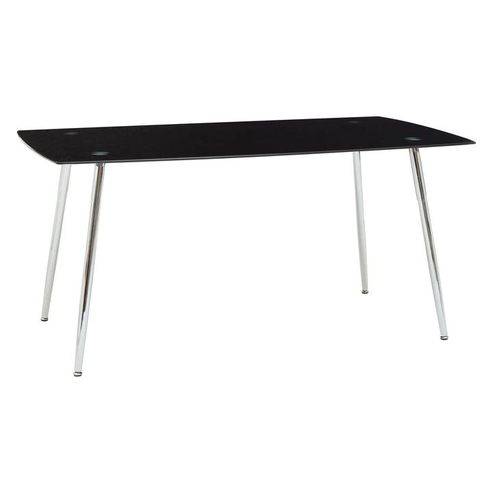 Wivaro Black Tempered Glass Dining Table with 6 Chairs Studio 55