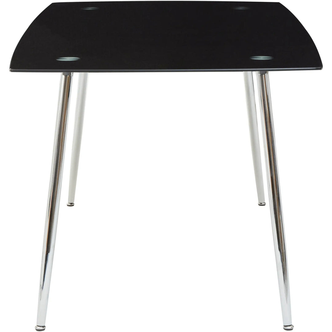 Wivaro Black Tempered Glass Dining Table with 6 Chairs Studio 55