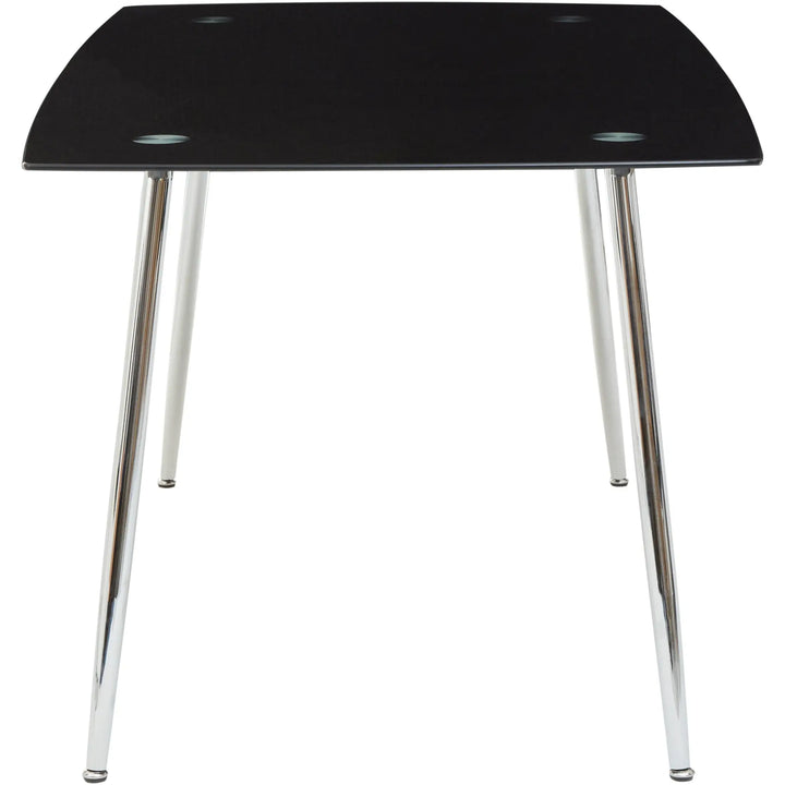Wivaro Black Tempered Glass Dining Table with 6 Chairs Studio 55