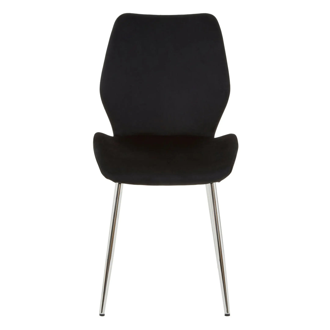 Wivaro Black Tempered Glass Dining Table with 6 Chairs Studio 55