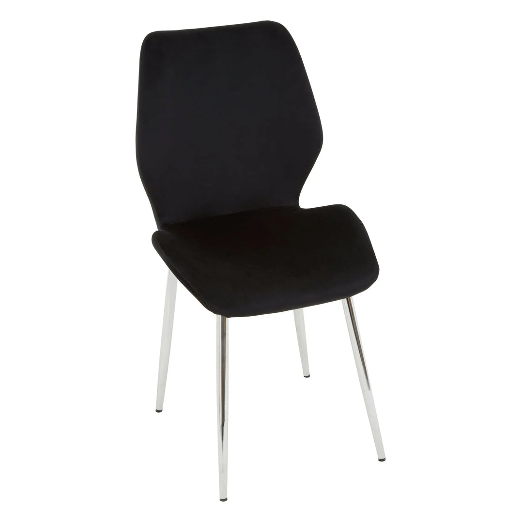 Wivaro Black Tempered Glass Dining Table with 6 Chairs Studio 55