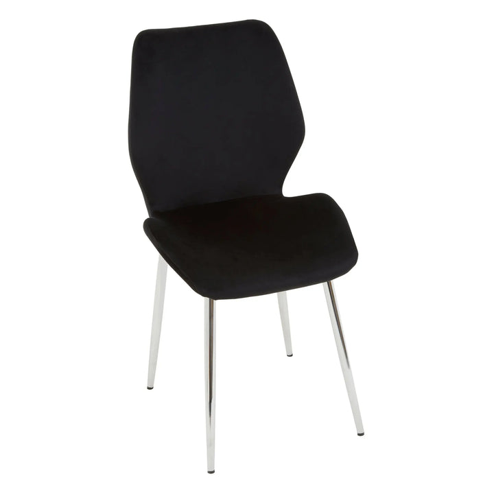 Wivaro Black Tempered Glass Dining Table with 6 Chairs Studio 55