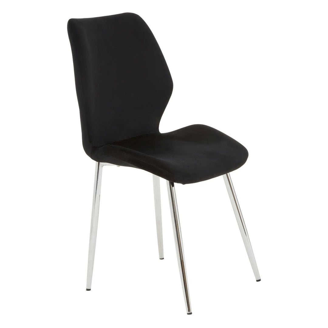 Wivaro Black Tempered Glass Dining Table with 6 Chairs Studio 55