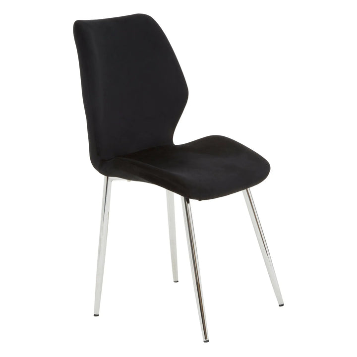 Wivaro Black Tempered Glass Dining Table with 6 Chairs Studio 55