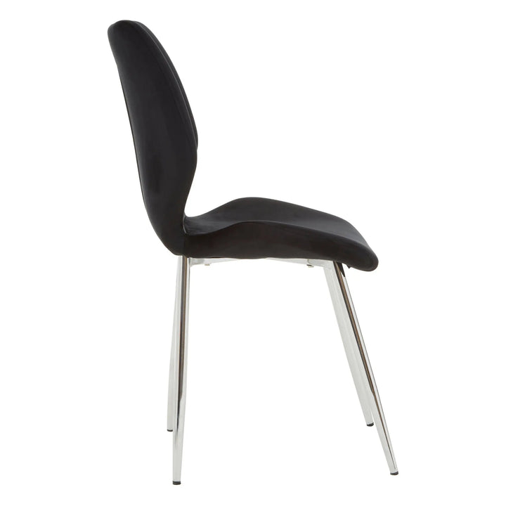 Wivaro Black Tempered Glass Dining Table with 6 Chairs Studio 55