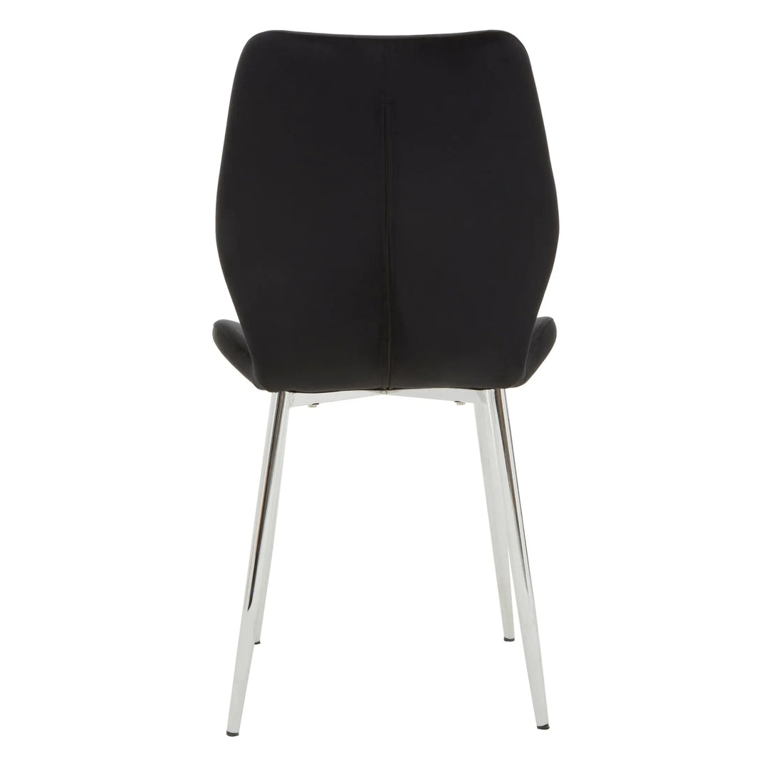 Wivaro Black Tempered Glass Dining Table with 6 Chairs Studio 55