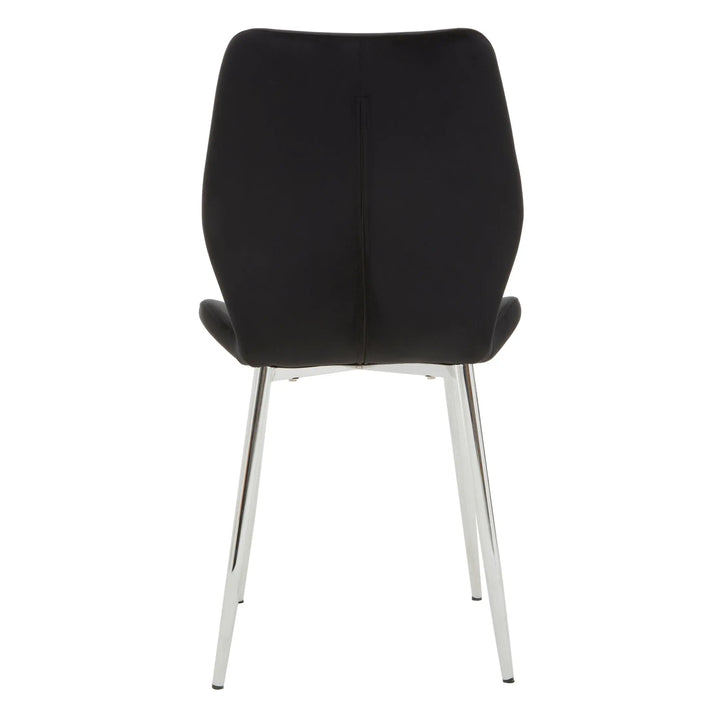 Wivaro Black Tempered Glass Dining Table with 6 Chairs Studio 55