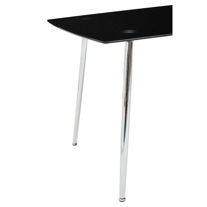 Wivaro Black Tempered Glass Dining Table with 6 Chairs Studio 55