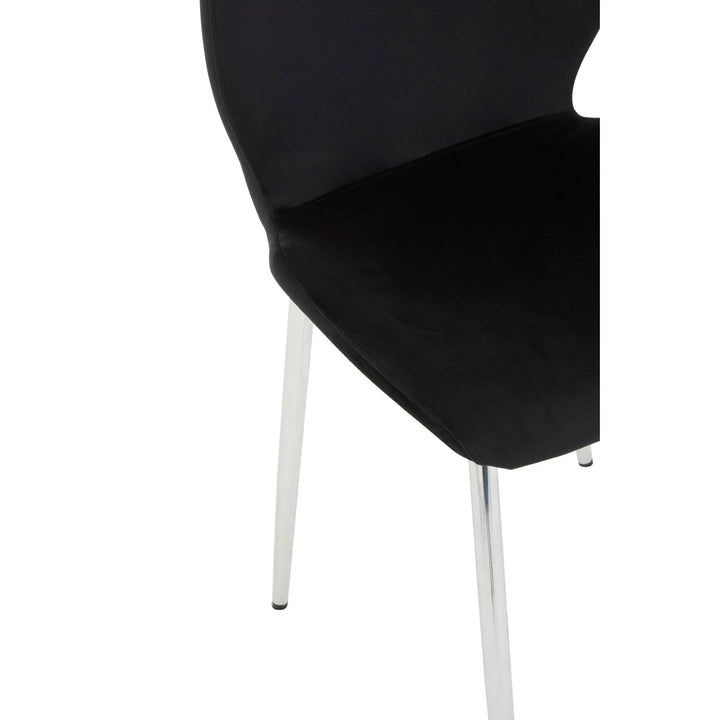 Wivaro Black Tempered Glass Dining Table with 6 Chairs Studio 55