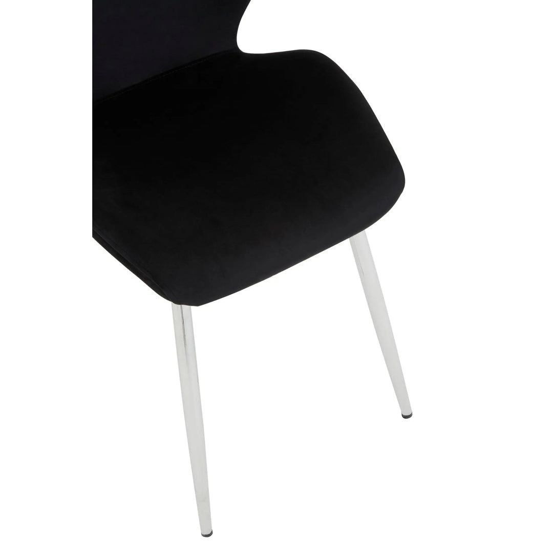 Wivaro Black Tempered Glass Dining Table with 6 Chairs Studio 55