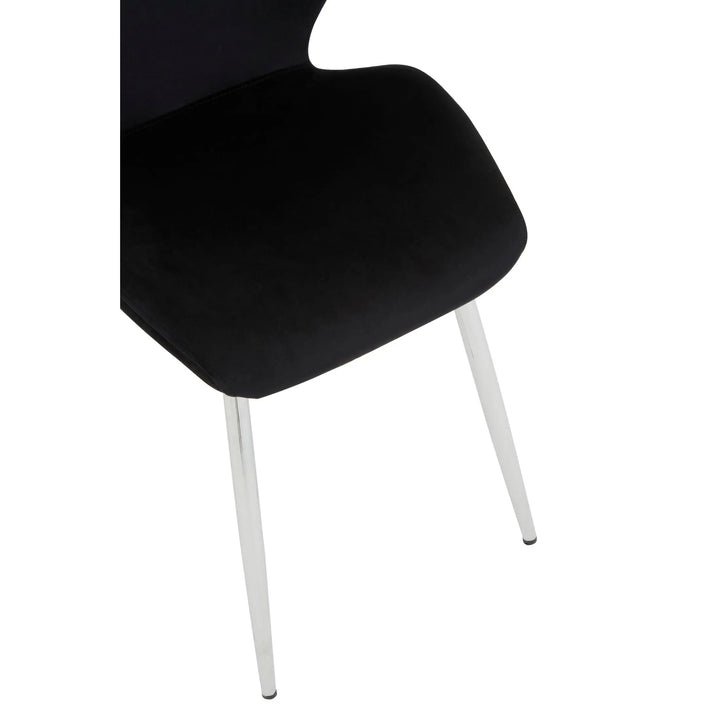 Wivaro Black Tempered Glass Dining Table with 6 Chairs Studio 55