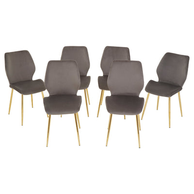 Wivaro Smoked Glass Dining Table with 6 Chairs Set Studio 55