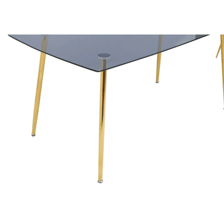 Wivaro Smoked Glass Dining Table with 6 Chairs Set Studio 55