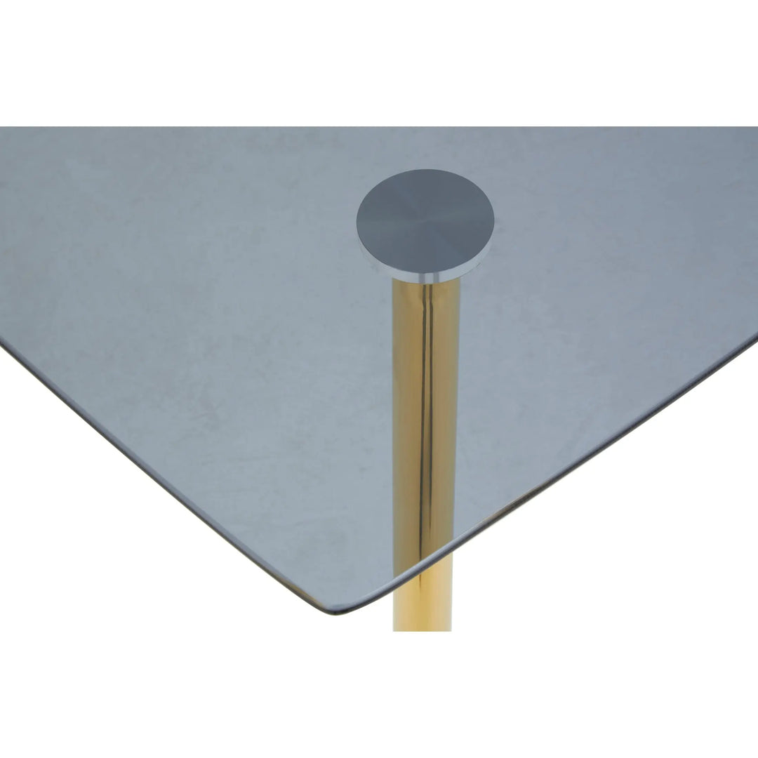 Wivaro Smoked Glass Dining Table with 6 Chairs Set Studio 55