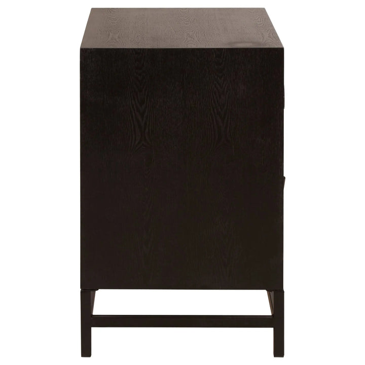 Lazano Black 2 Drawer Bedside Table Studio 55