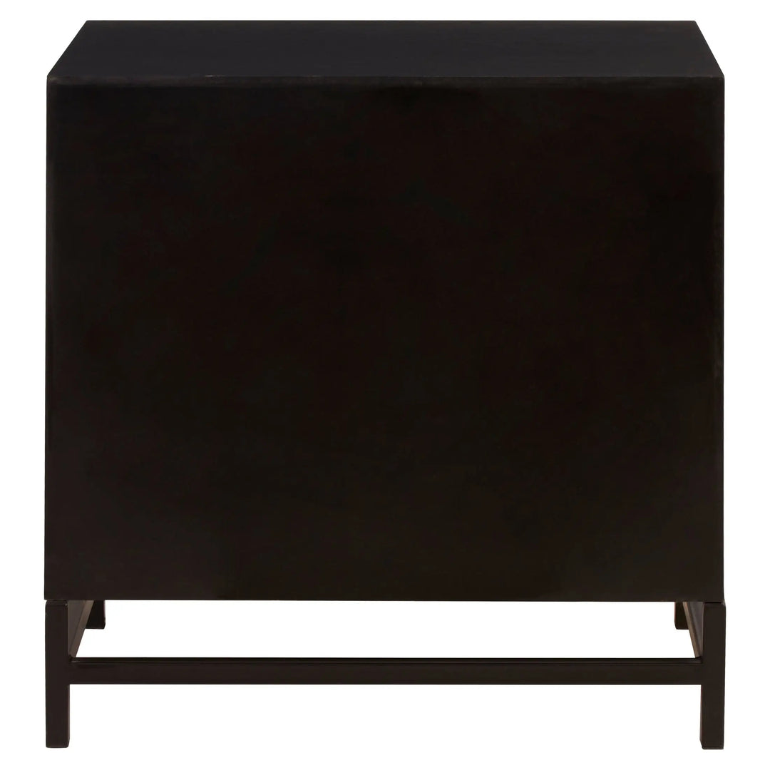 Lazano Black 2 Drawer Bedside Table Studio 55