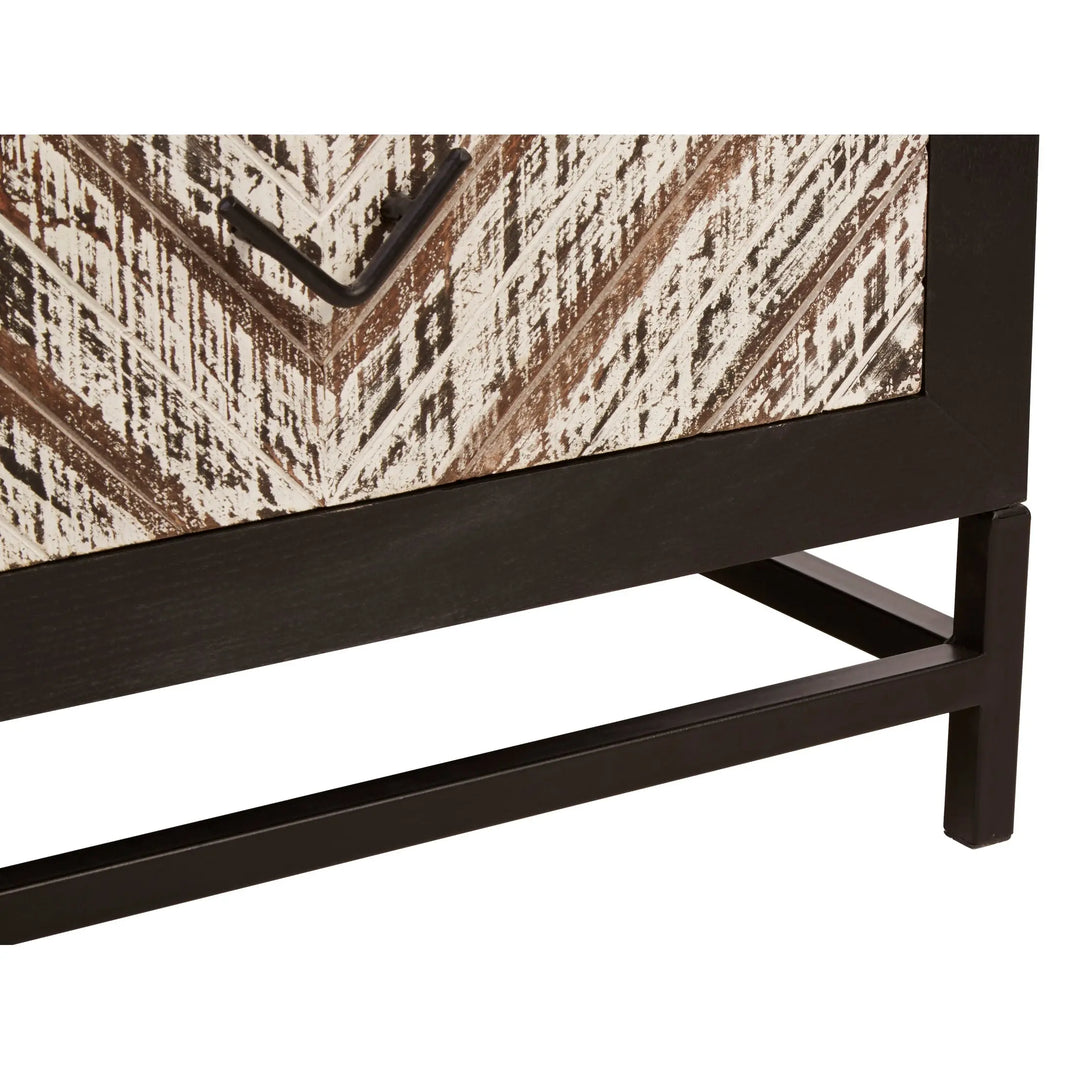 Lazano Black 2 Drawer Bedside Table Studio 55