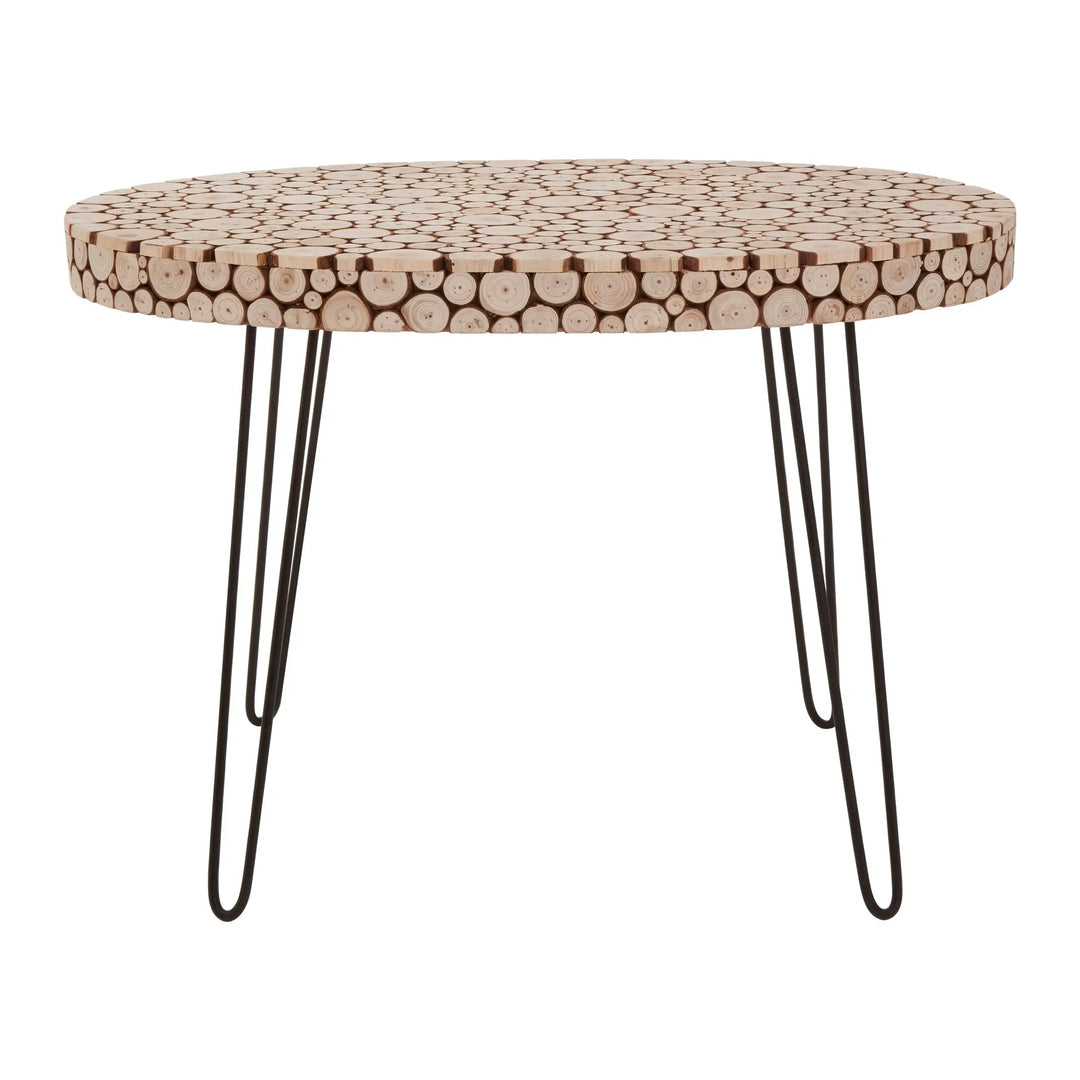 Lucera Wooden Oval Side Table with Hairpin Legs Studio 55